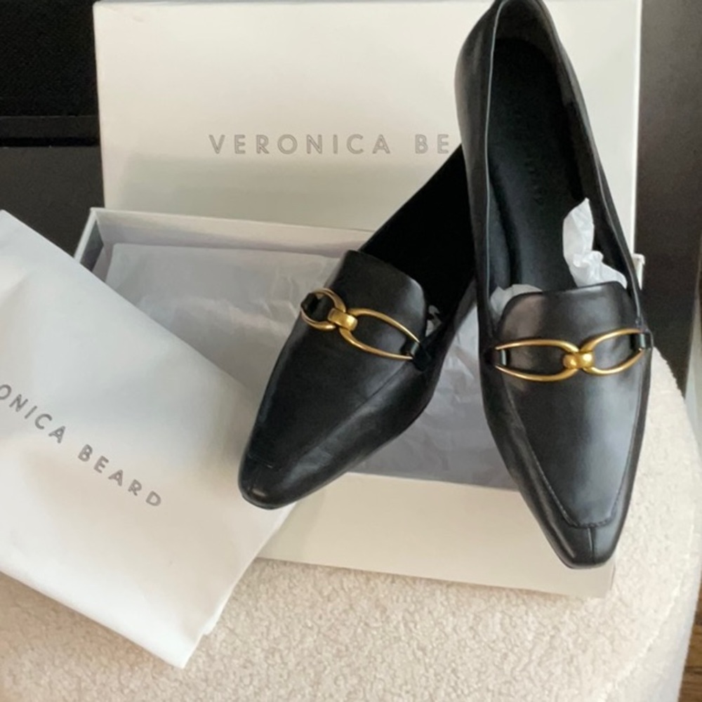 NIB! Veronica Beard Black Champlain Loafers/Flats with Dust Bag
